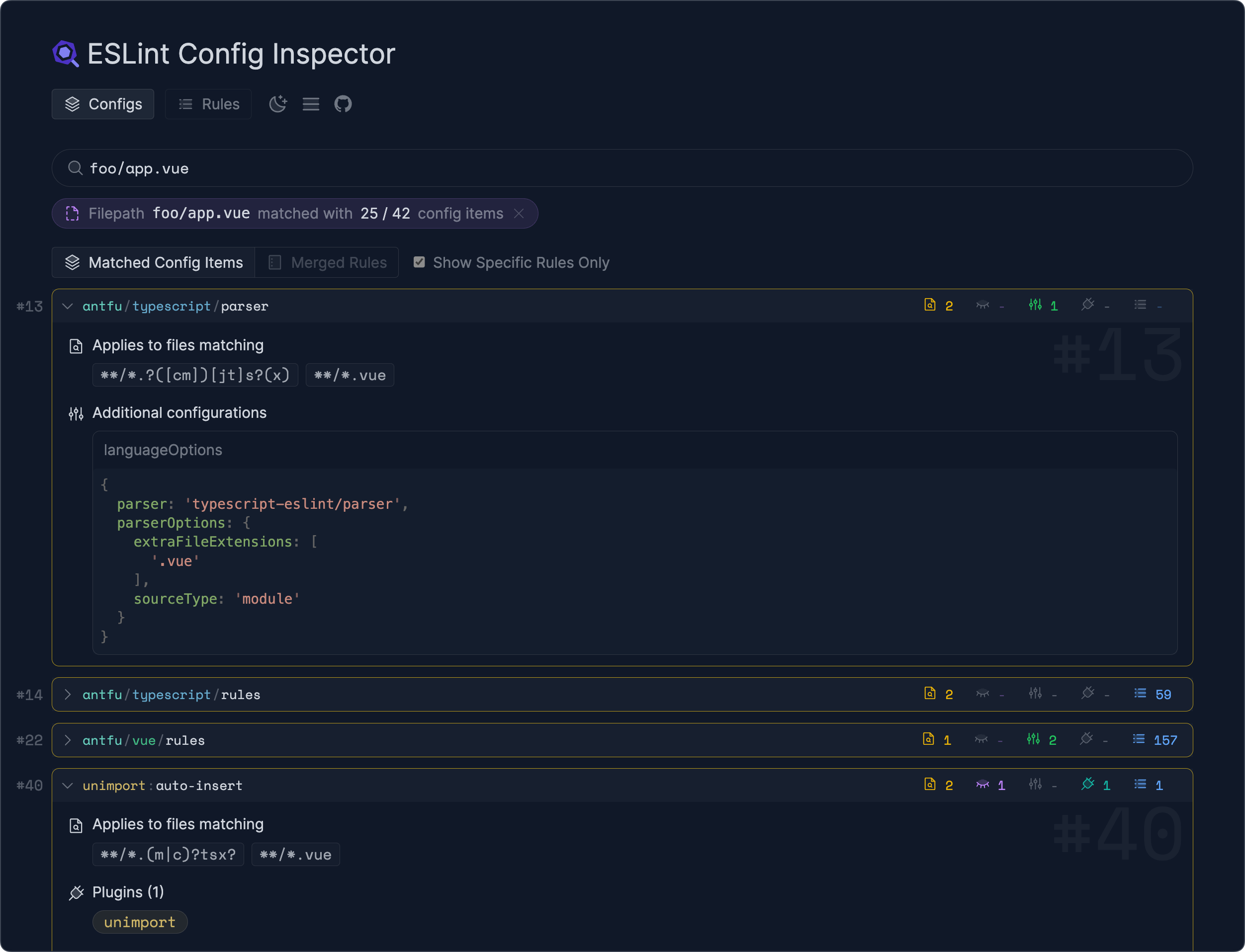 Screenshot of Filepath Matching